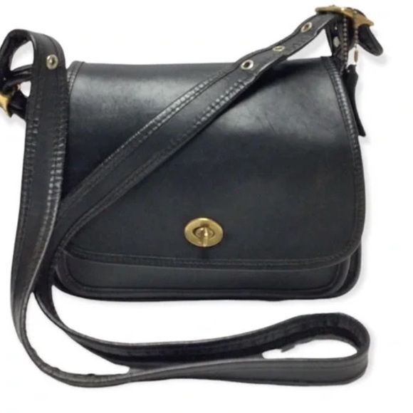 Coach Handbags - COACH Vintage Black Leather Rambler #9061 Crossbody Bag